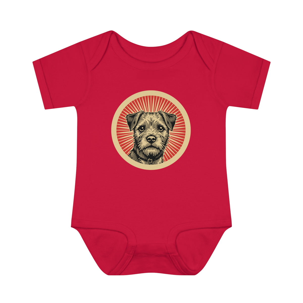 Border Terrier Baby Bodysuit — Red