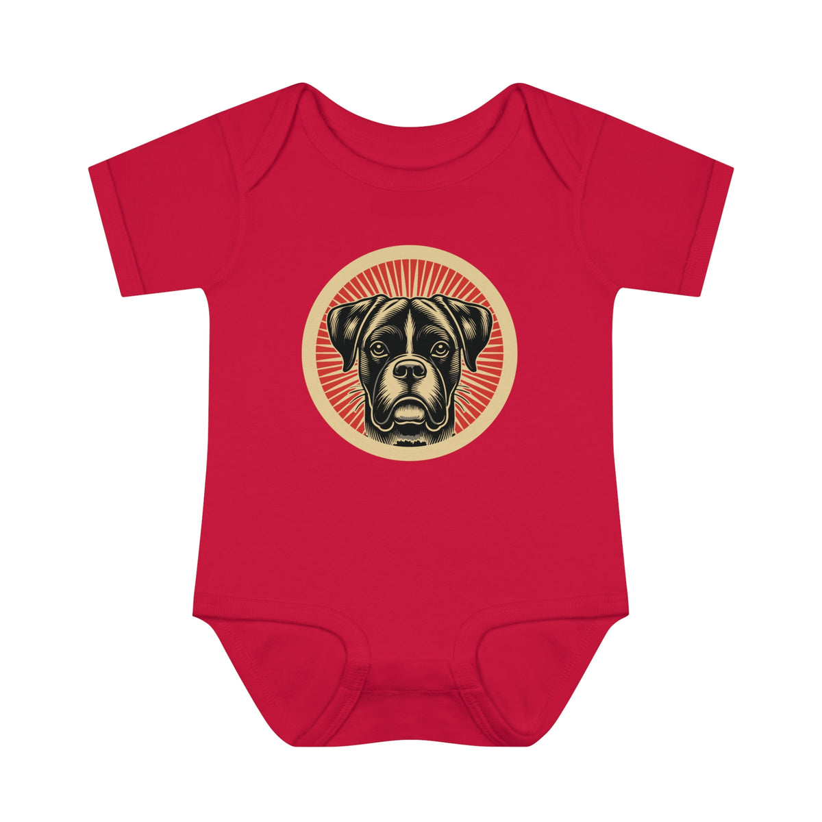 Boxer Baby Bodysuit — Red