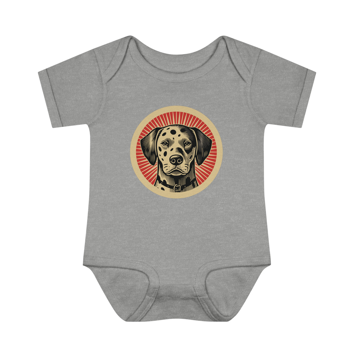 Dalmatian Baby Bodysuit — Heather