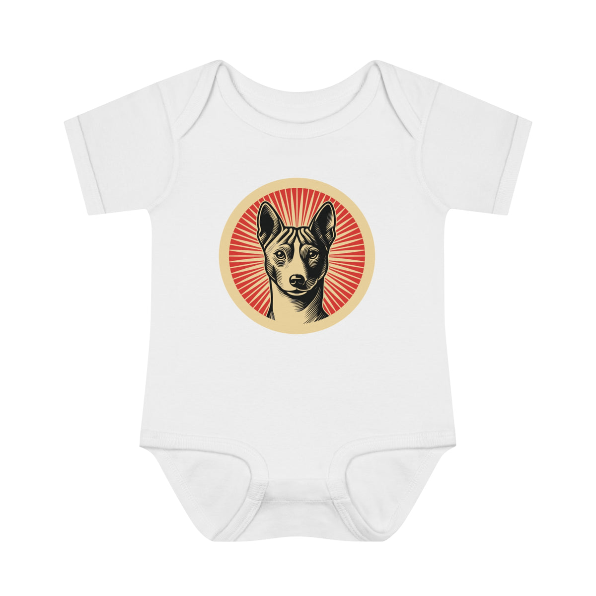 Basenji Baby Bodysuit — White