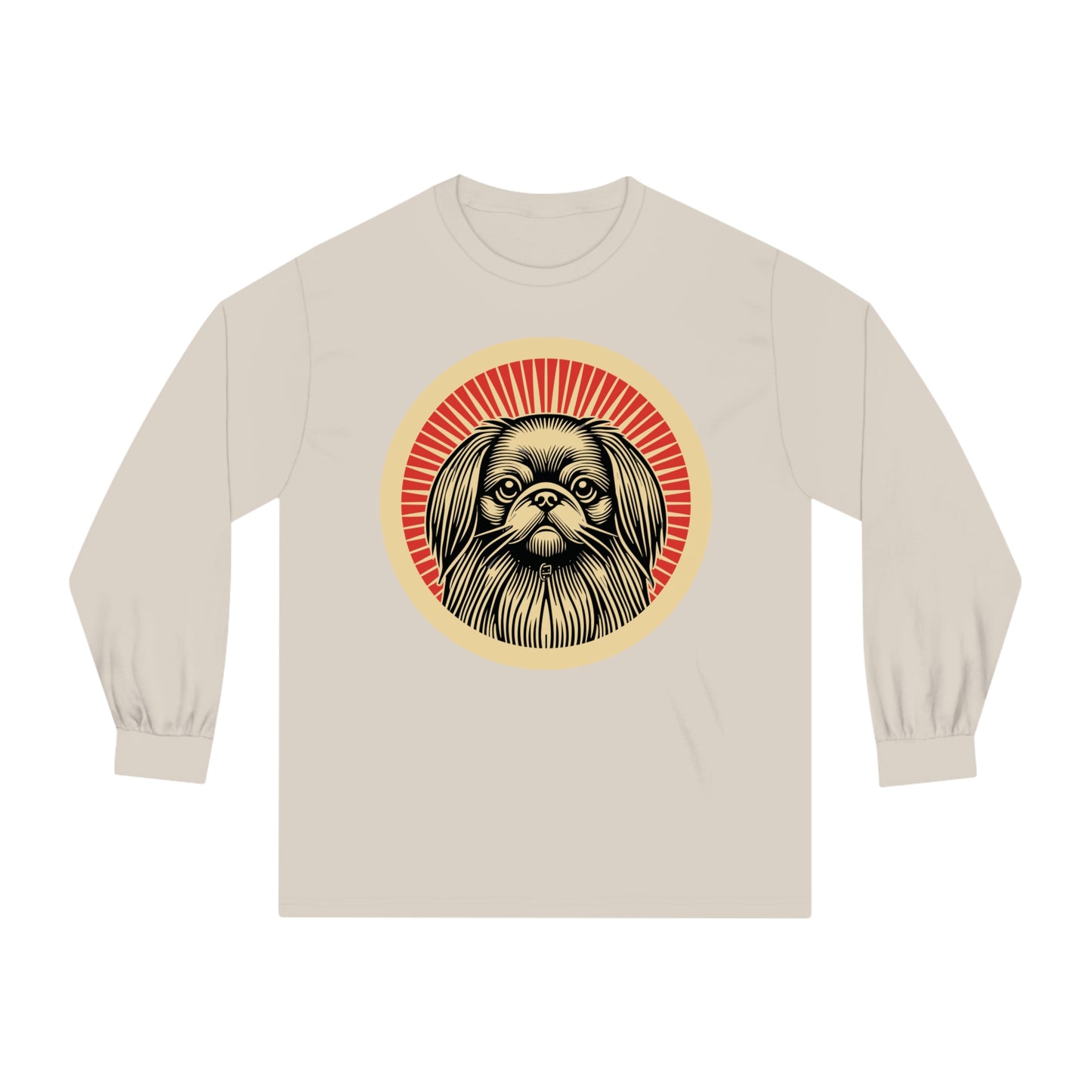 Pekingese Long Sleeve Tee for Adults