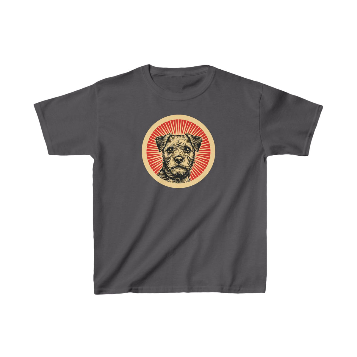 Border Terrier Kids Tee — Charcoal