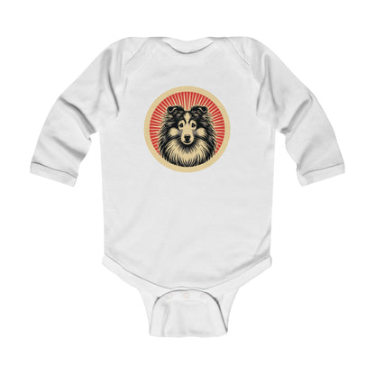 Shetland Sheepdog Long Sleeve Bodysuit for Infants