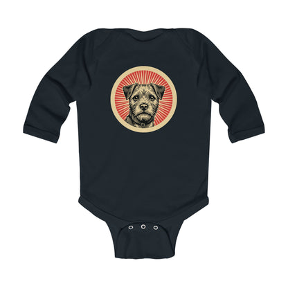 Border Terrier Long Sleeve Bodysuit for Infants