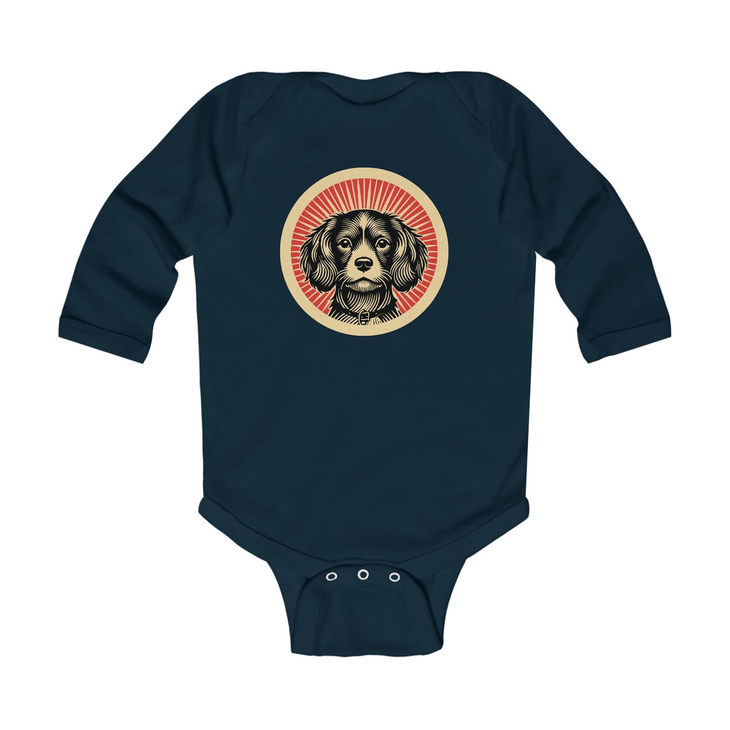 Cavachon  Long Sleeve Bodysuit for Infants