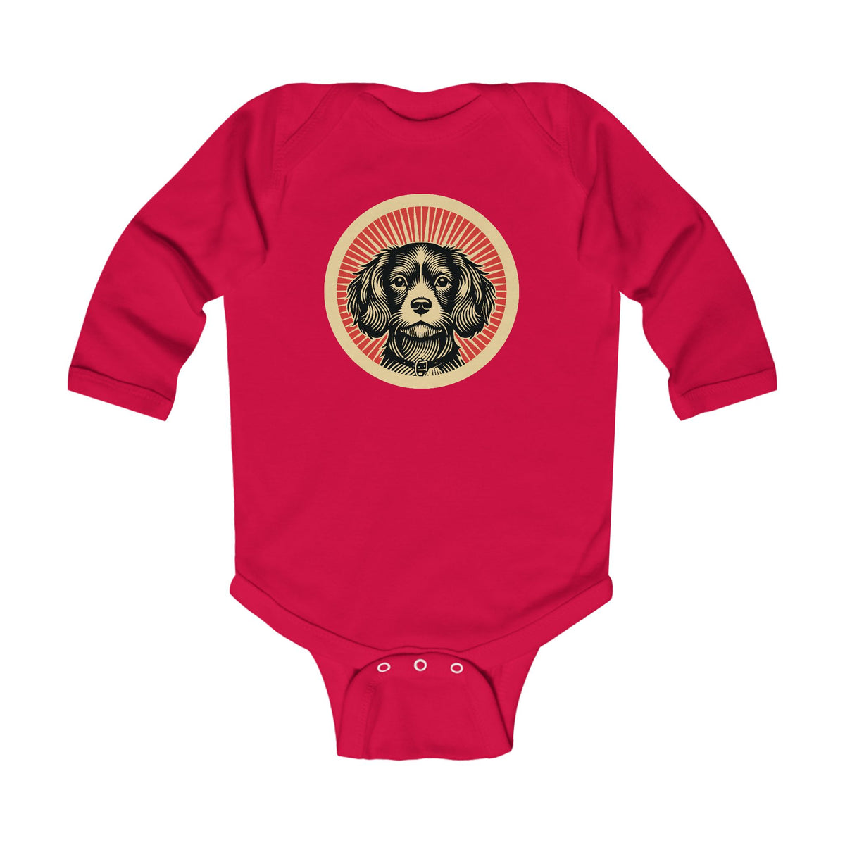 Cavachon Sleeved Bodysuit — Red