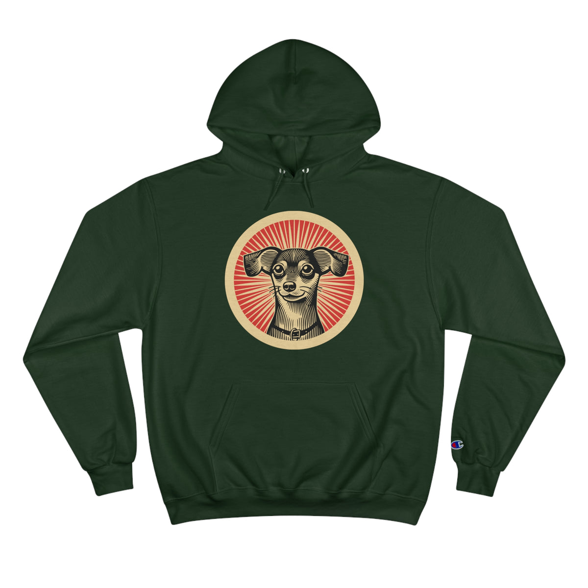 Chiweenie Champion Hoodie — Dark Green