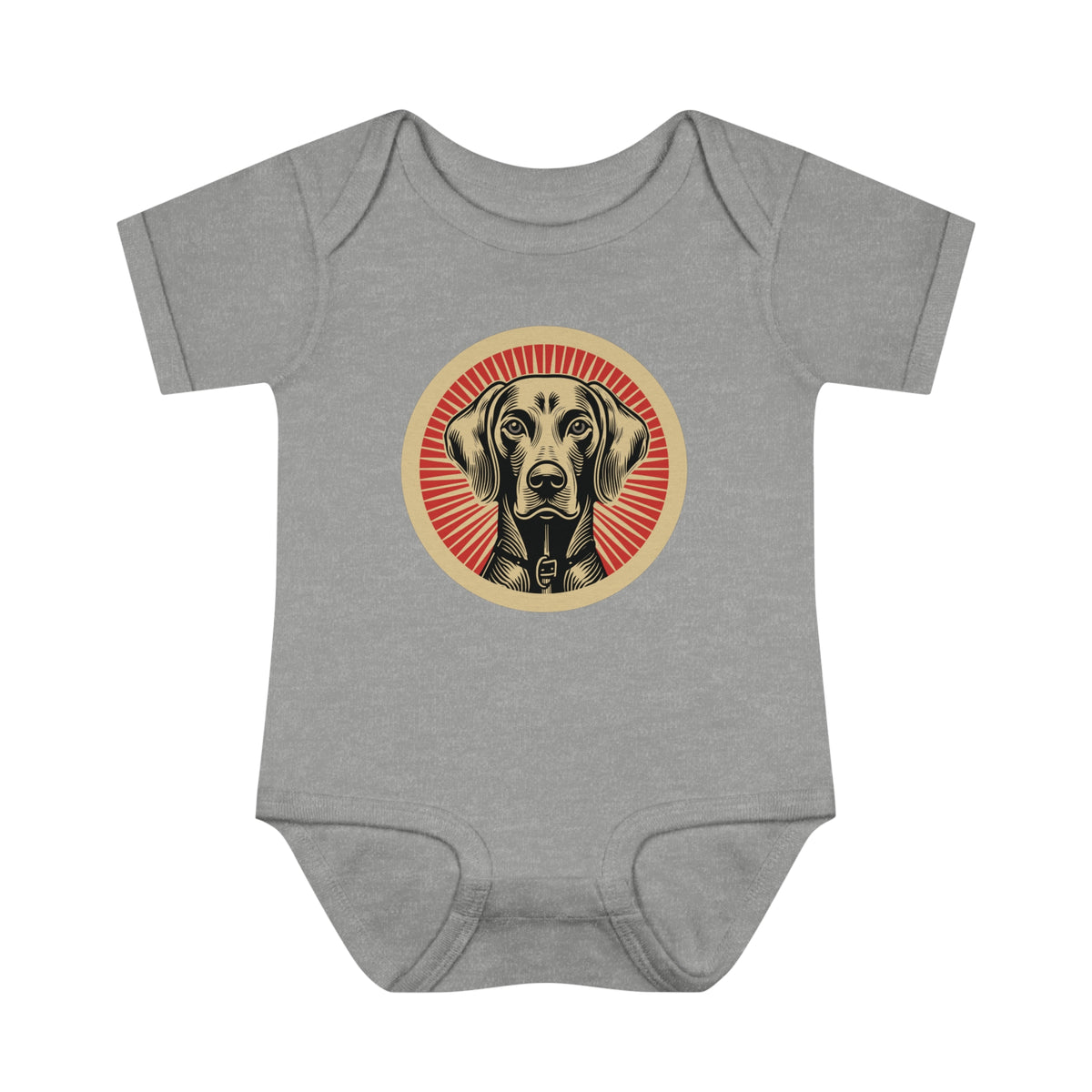 Weimaraner Baby Bodysuit — Heather
