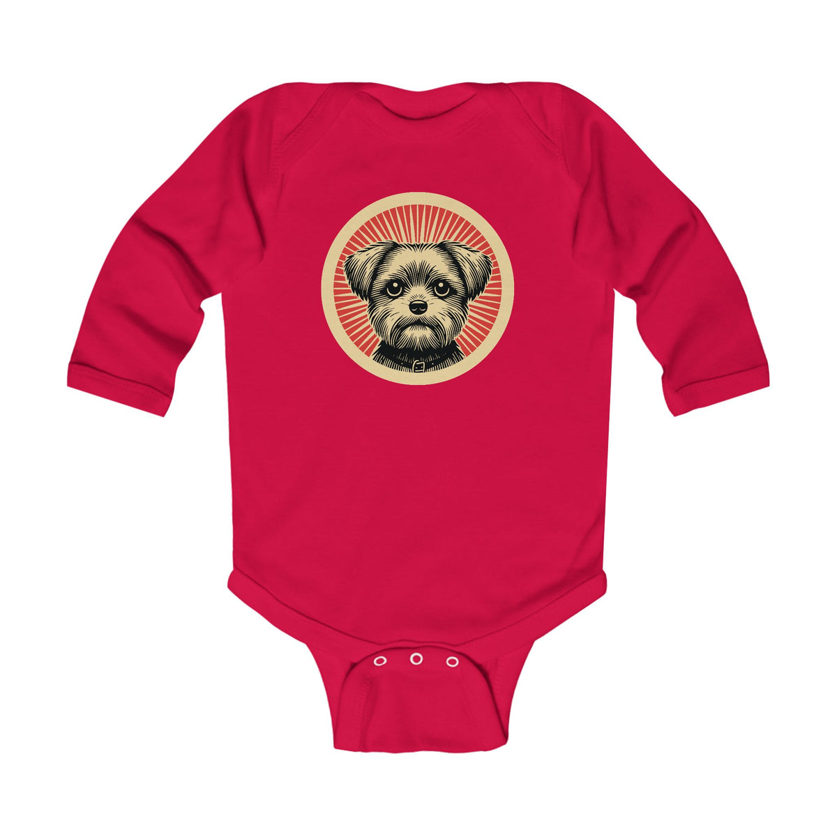 Shorkie Sleeved Bodysuit — Red