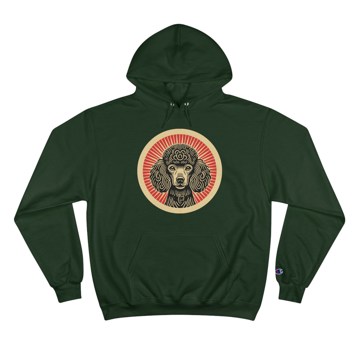 Poodle Champion Hoodie — Dark Green