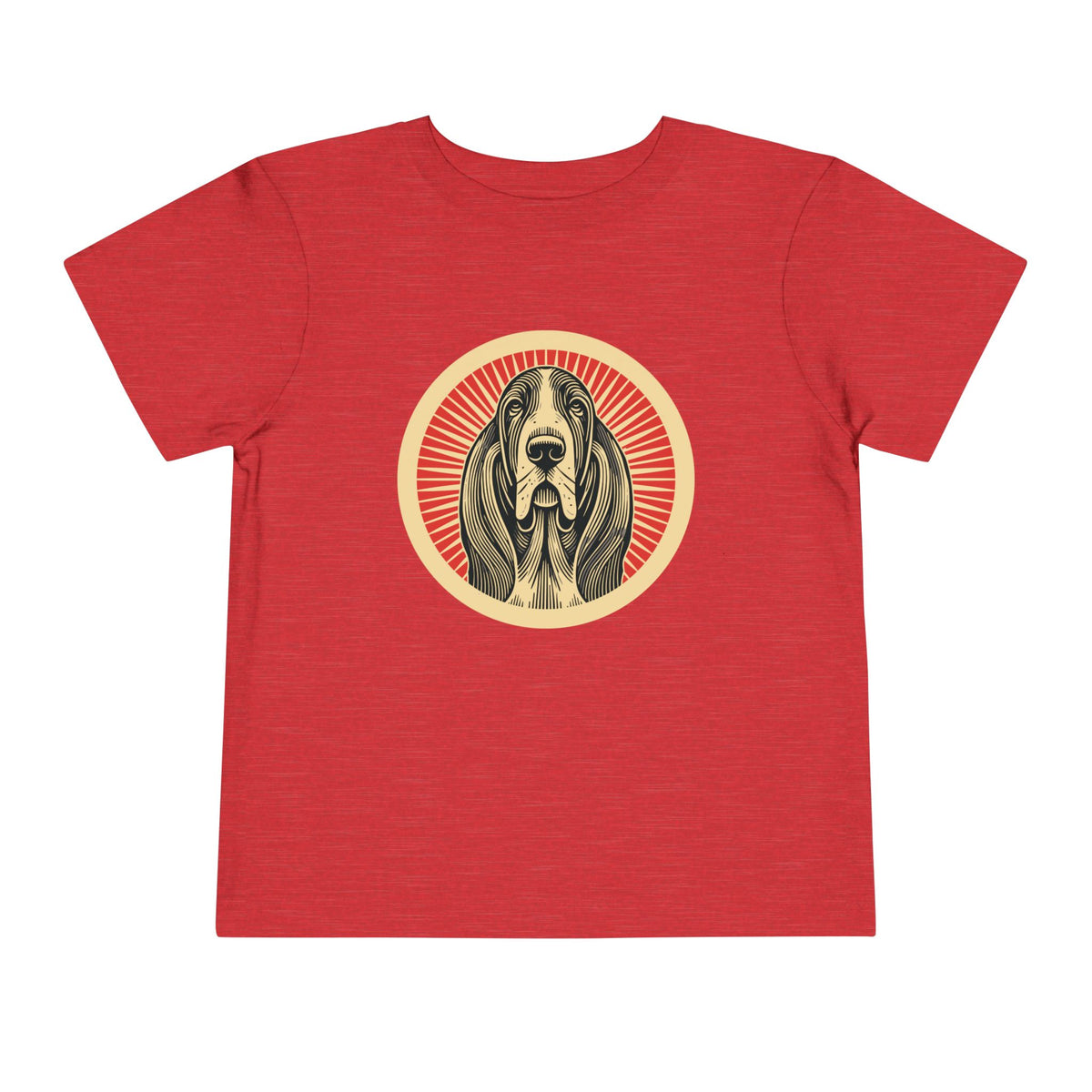 Basset Hound Toddler Tee — Heather Red