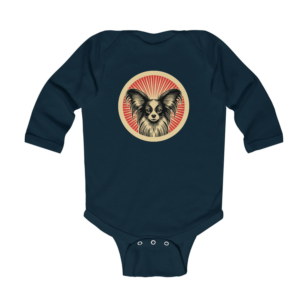 Papillon Sleeved Bodysuit — Navy