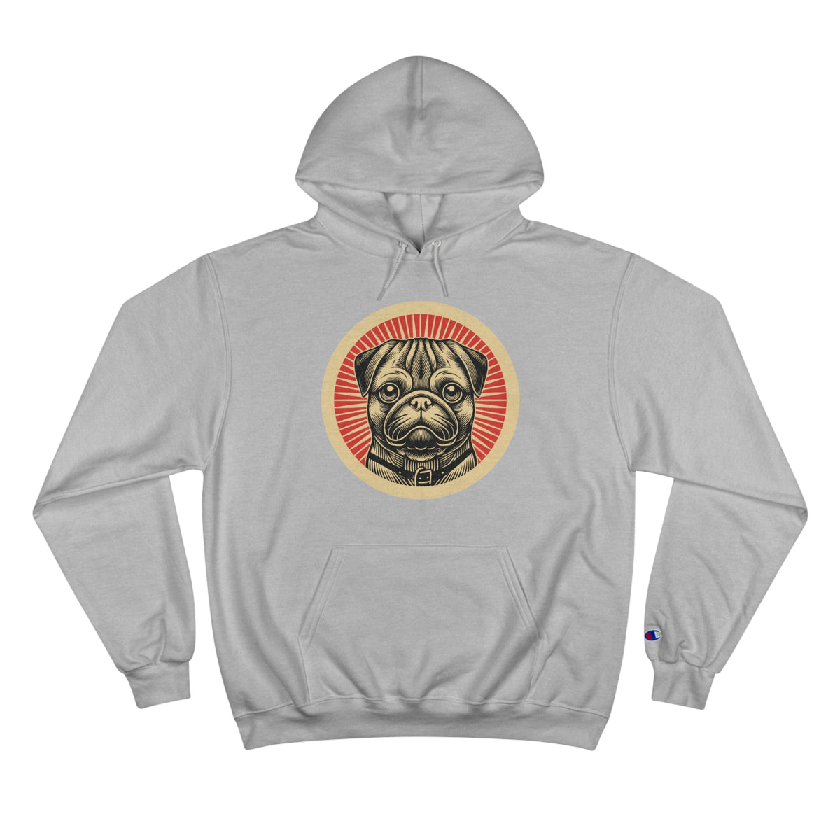 Pug Champion Hoodie — Light Steel
