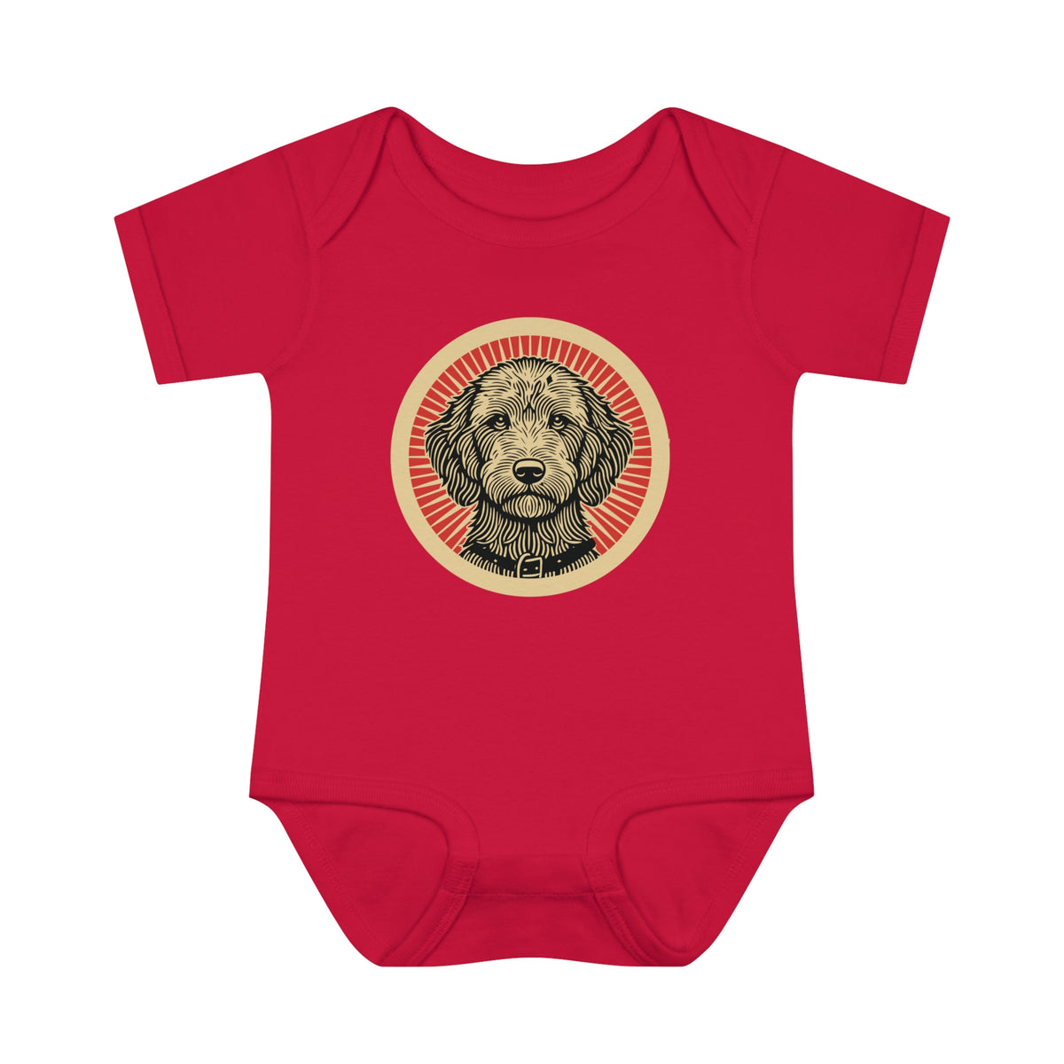 Labradoodle Baby Bodysuit — Red