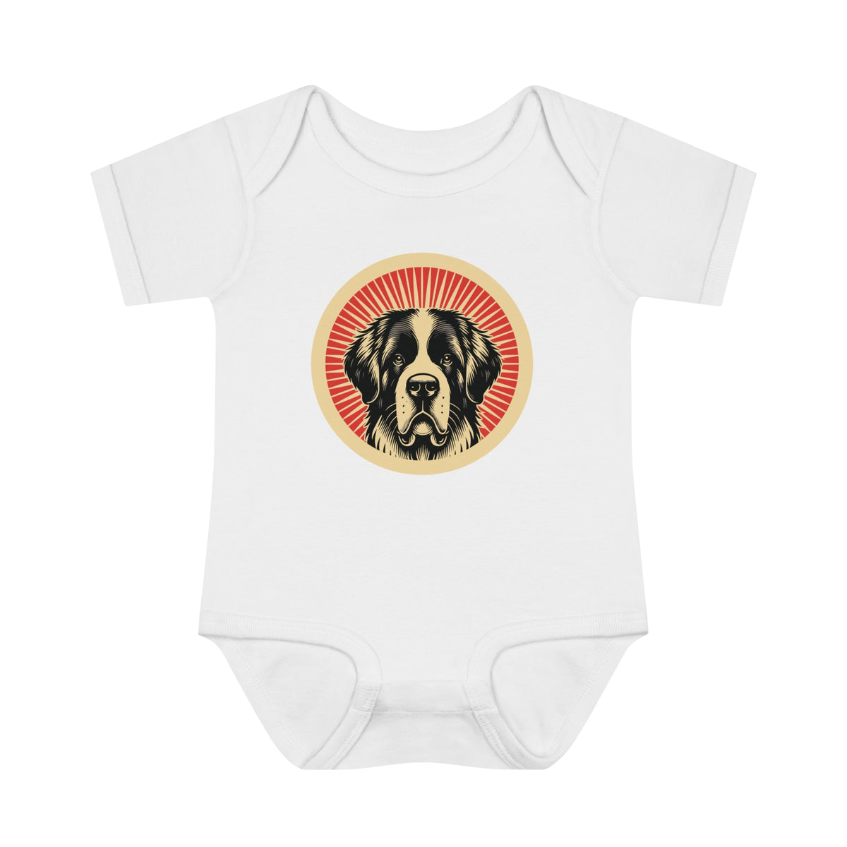 Saint Bernard Baby Bodysuit — White