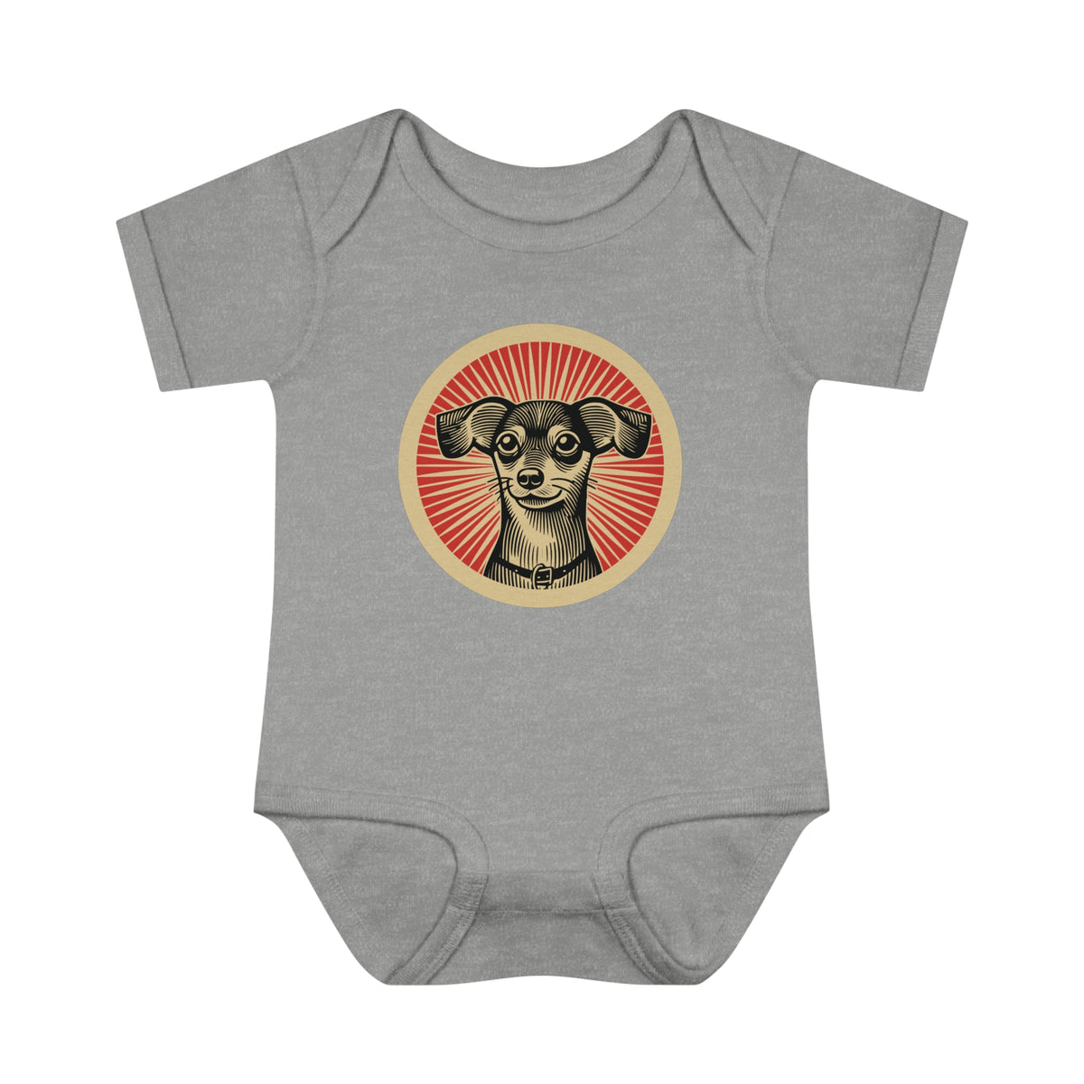 Chiweenie Baby Bodysuit — Heather