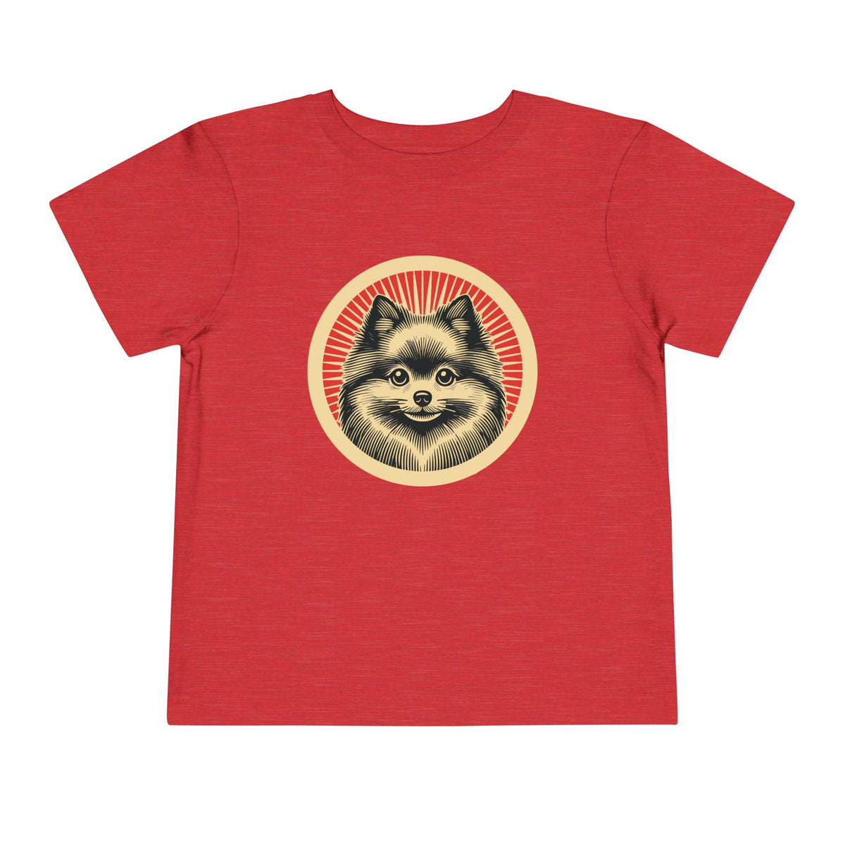 Pomeranian Toddler Tee — Heather Red