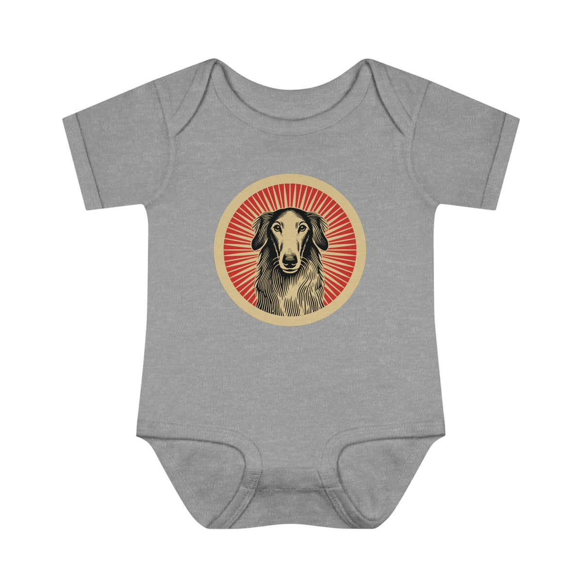 Borzoi Baby Bodysuit — Heather