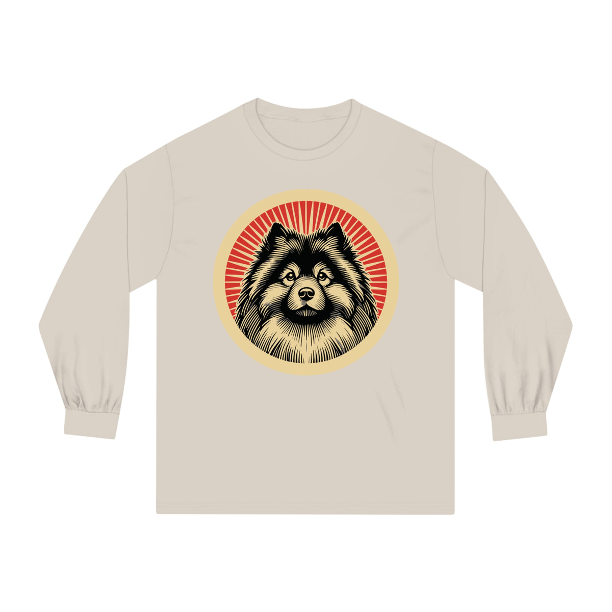 Keeshond Long Sleeve Tee — Sand
