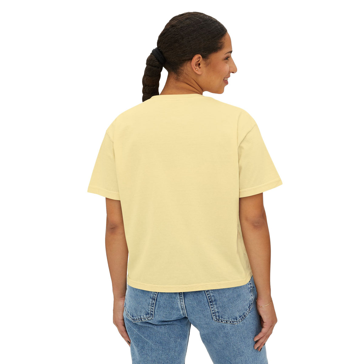 Silken Windhound badge art in a ring of red rays on a boxy tee