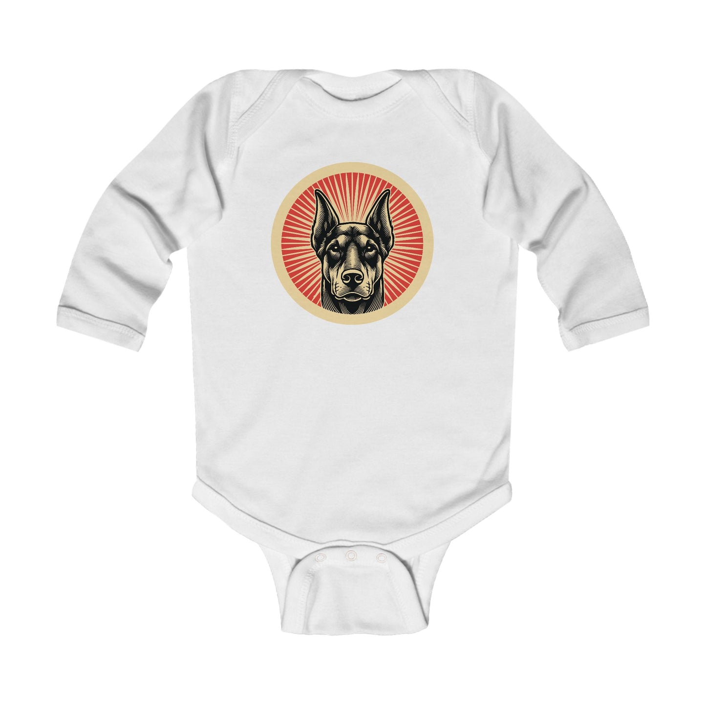 Doberman Pinscher Long Sleeve Bodysuit for Infants