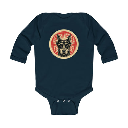 Doberman Pinscher Long Sleeve Bodysuit for Infants