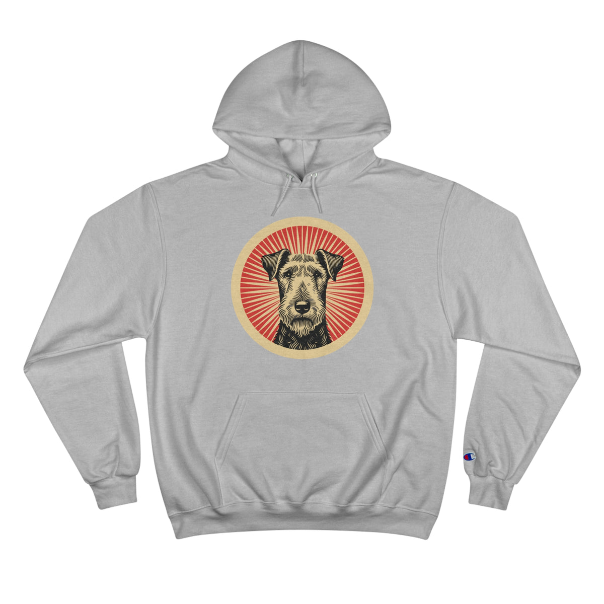 Airedale Terrier Champion Hoodie — Light Steel