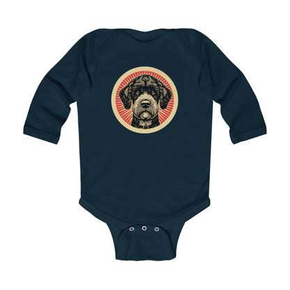 Boxerdoodle Long Sleeve Bodysuit for Infants