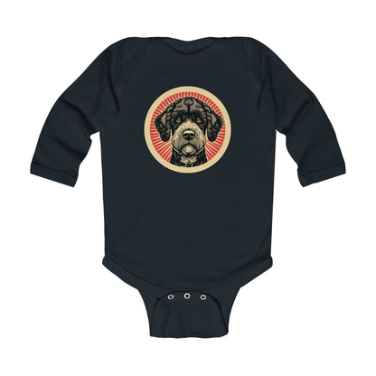 Boxerdoodle Long Sleeve Bodysuit for Infants