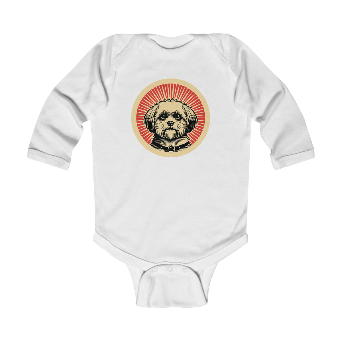 Shihpoo Sleeved Bodysuit — White