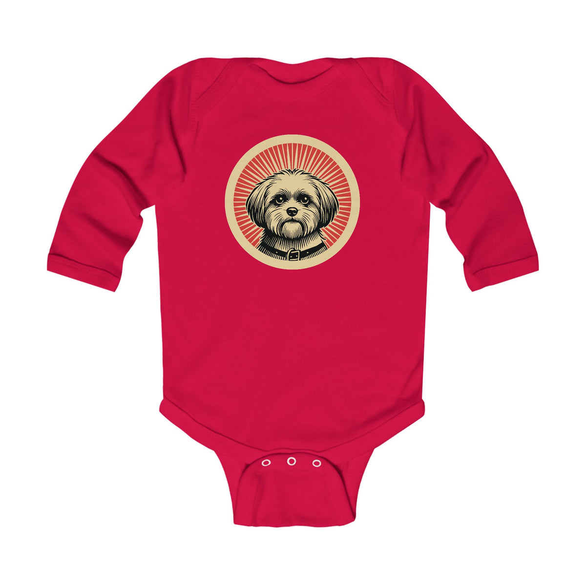 Shihpoo Sleeved Bodysuit — Red
