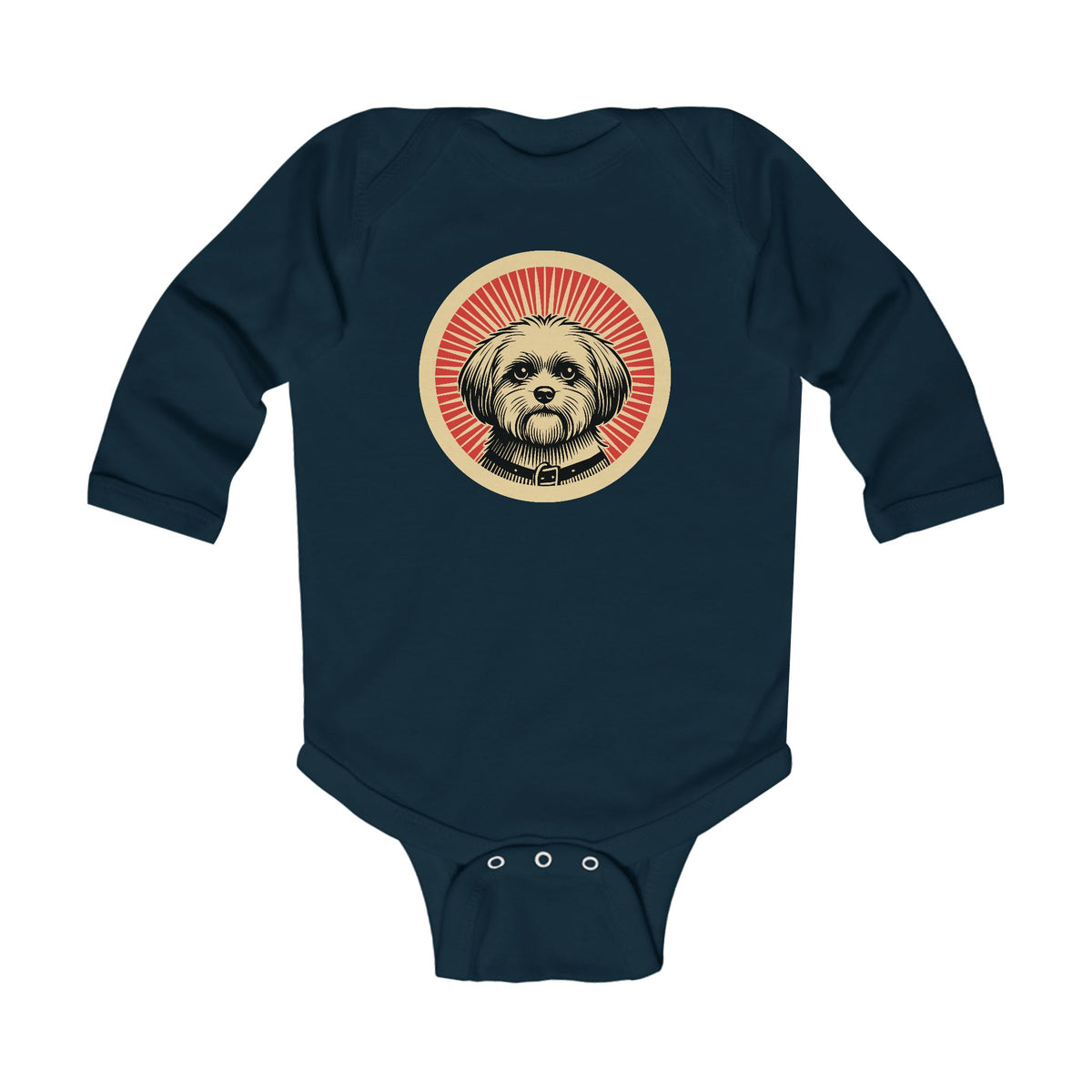 Shihpoo Sleeved Bodysuit — Navy