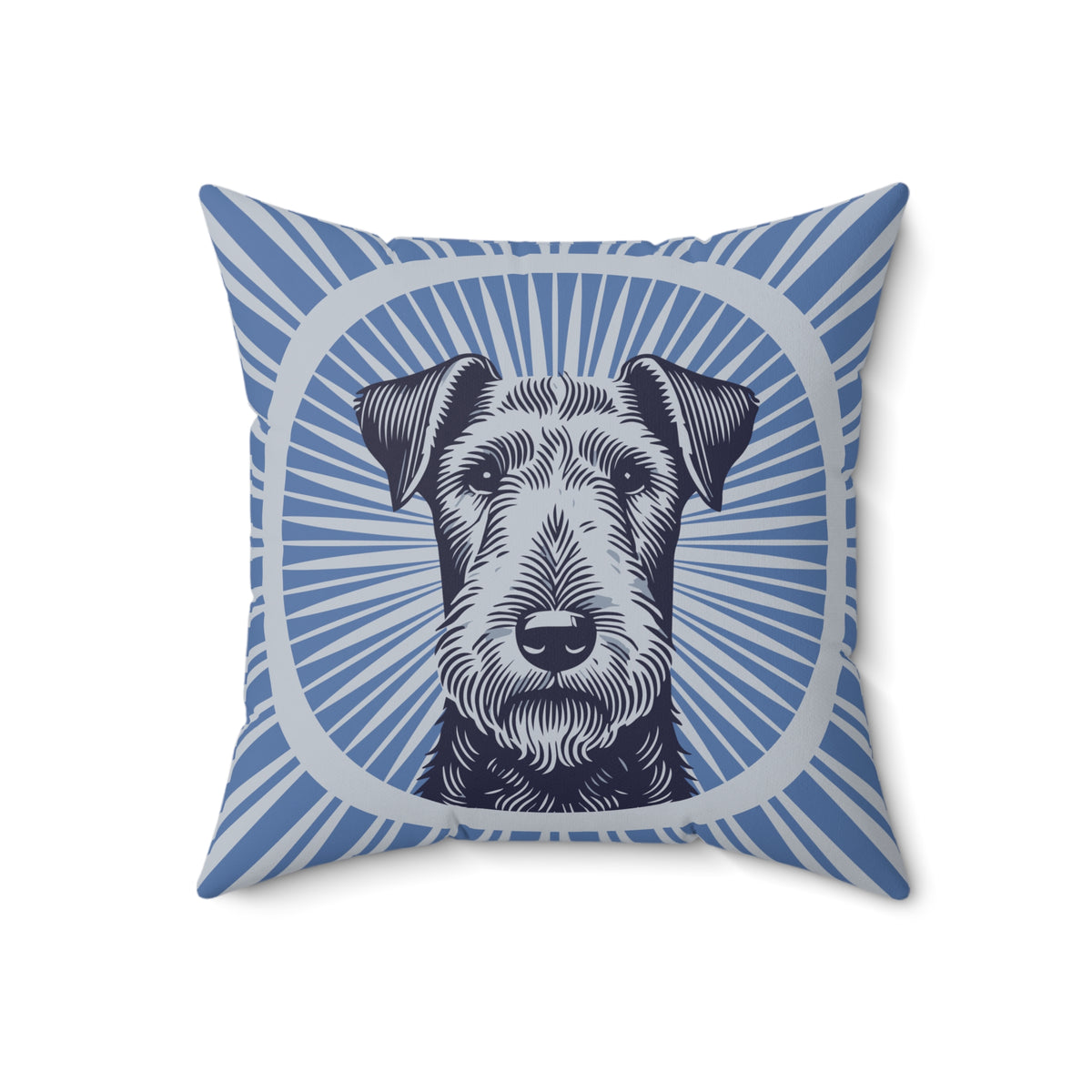 Airedale Terrier Pillow — 18" × 18"