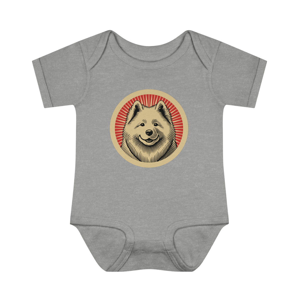Samoyed Baby Bodysuit — Heather