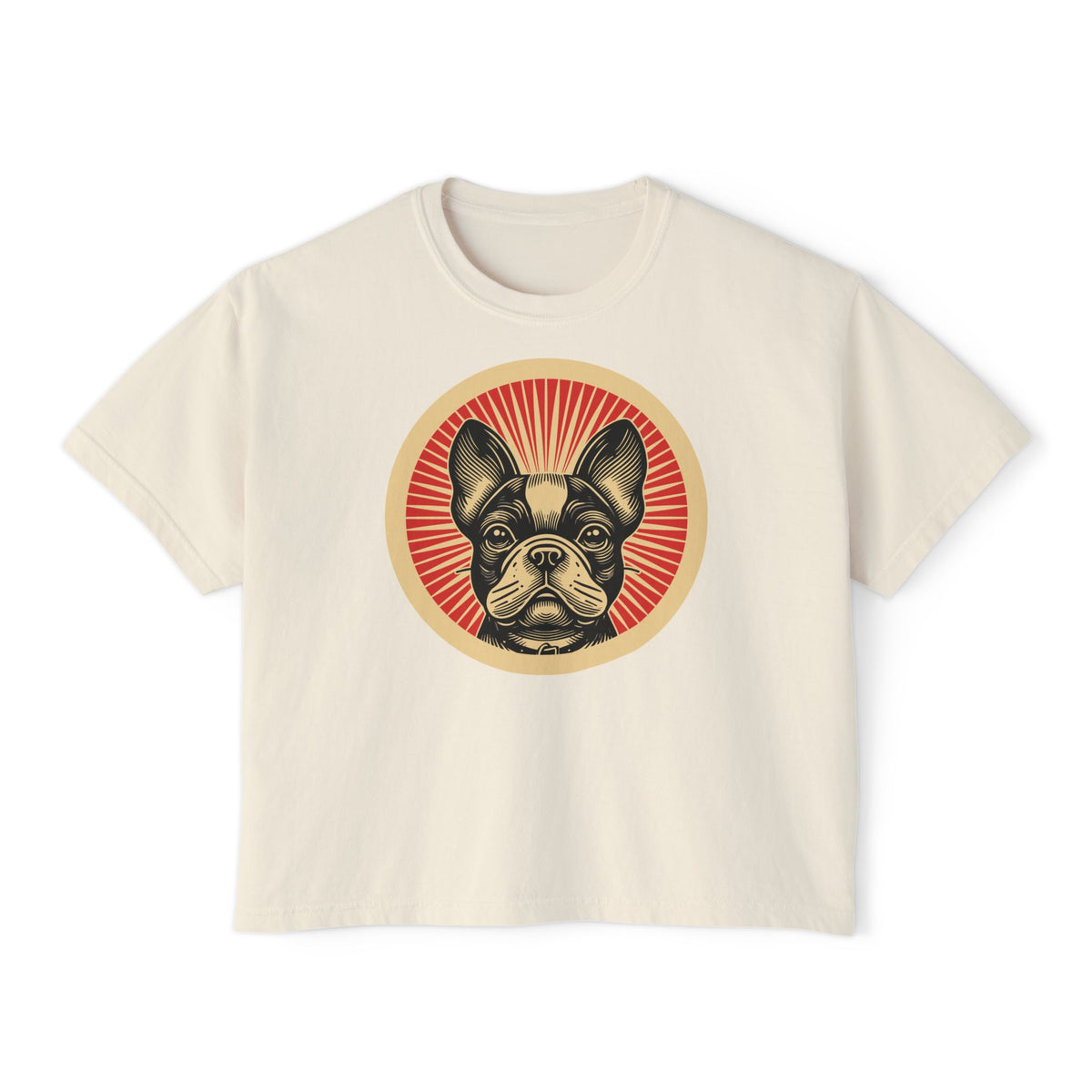 French Bulldog Boxy Tee — Ivory