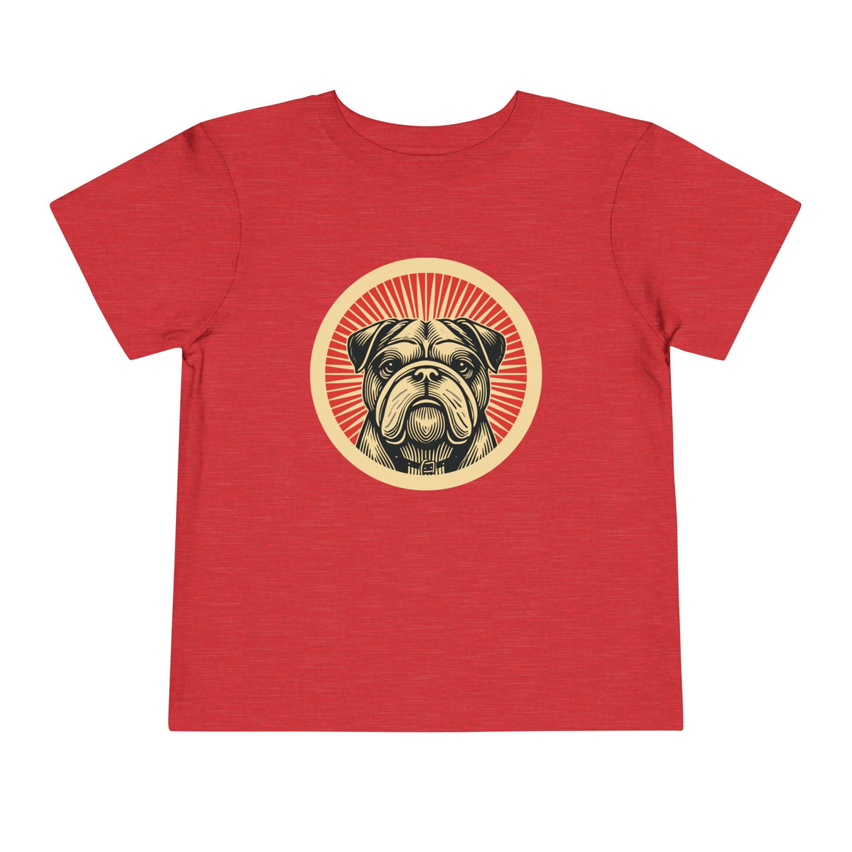 Bulldog Toddler Tee — Heather Red