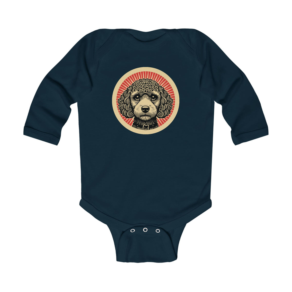 Cockapoo Sleeved Bodysuit — Navy