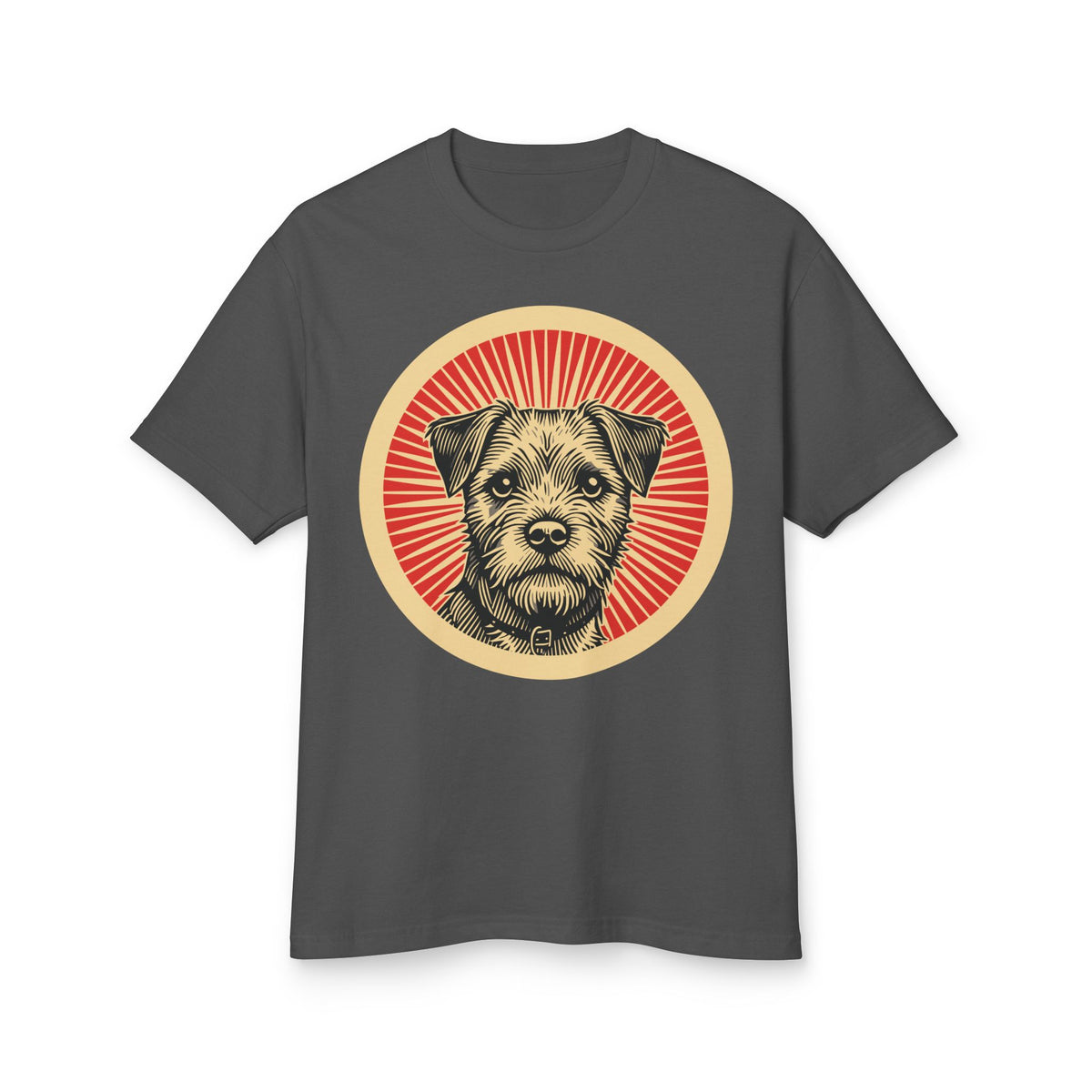Border Terrier Heavyweight Tee — Faded Black