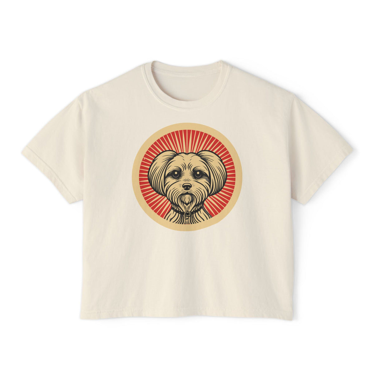 Maltese Boxy Tee — Ivory