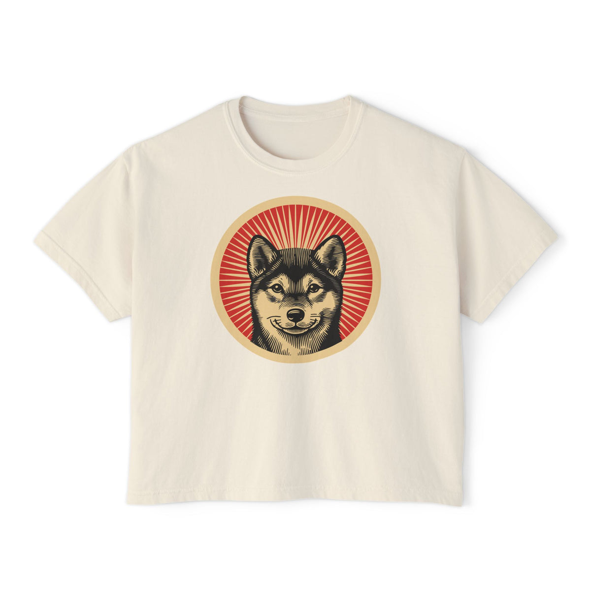 Shiba Inu Boxy Tee — Ivory