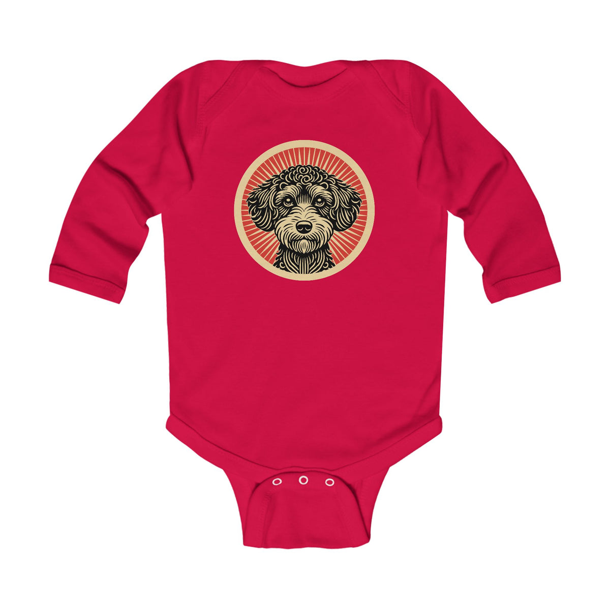 Schnoodle Sleeved Bodysuit — Red