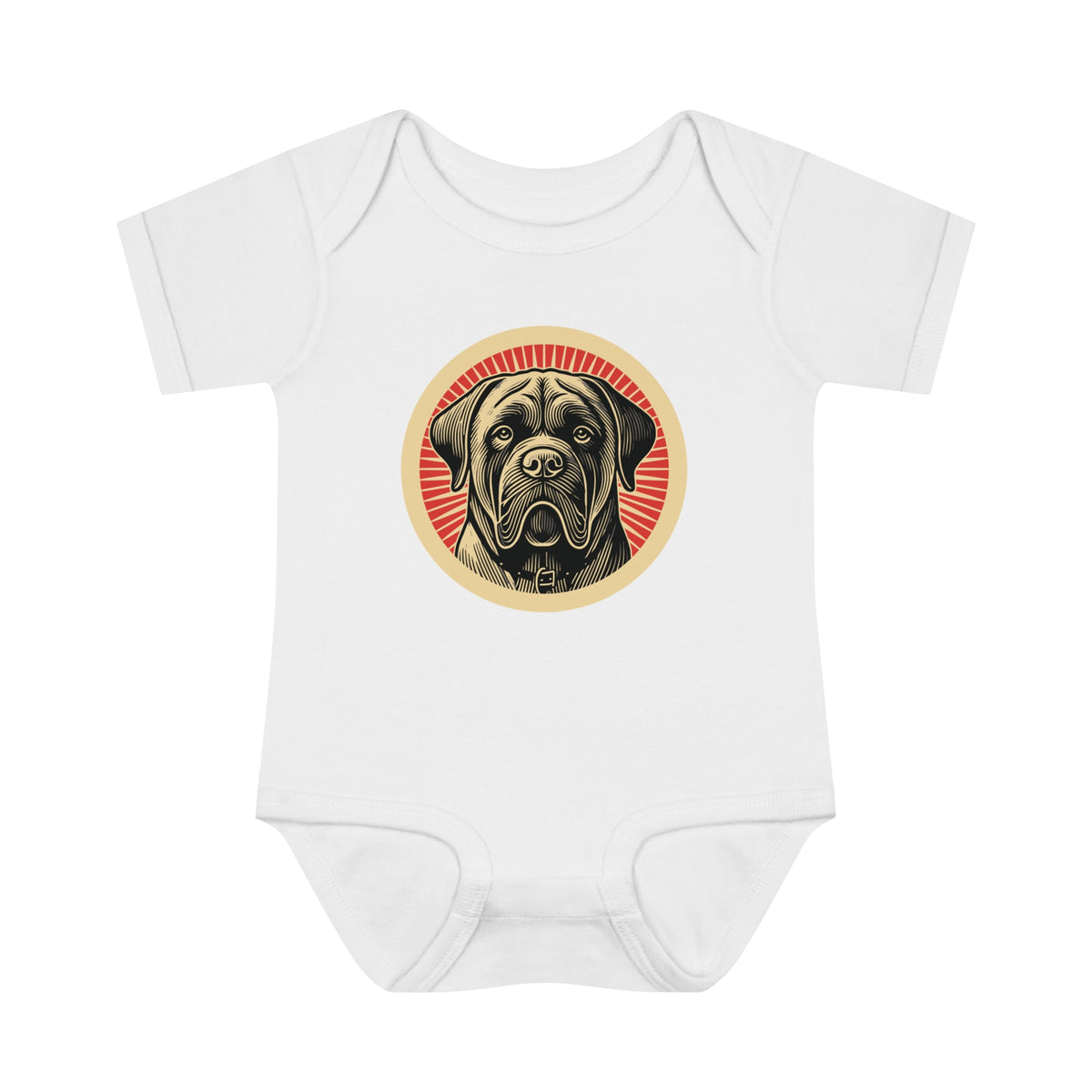Mastiff Baby Bodysuit — White