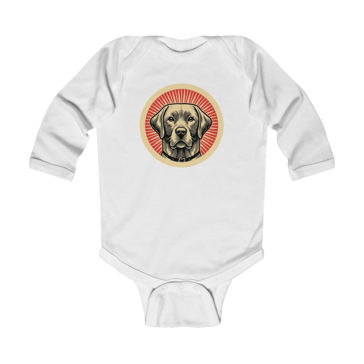 Labrador Retriever Sleeved Bodysuit — White