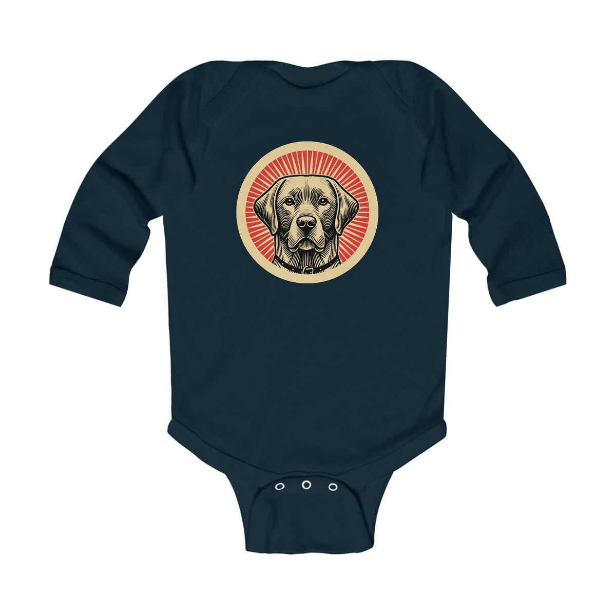 Labrador Retriever Sleeved Bodysuit — Navy