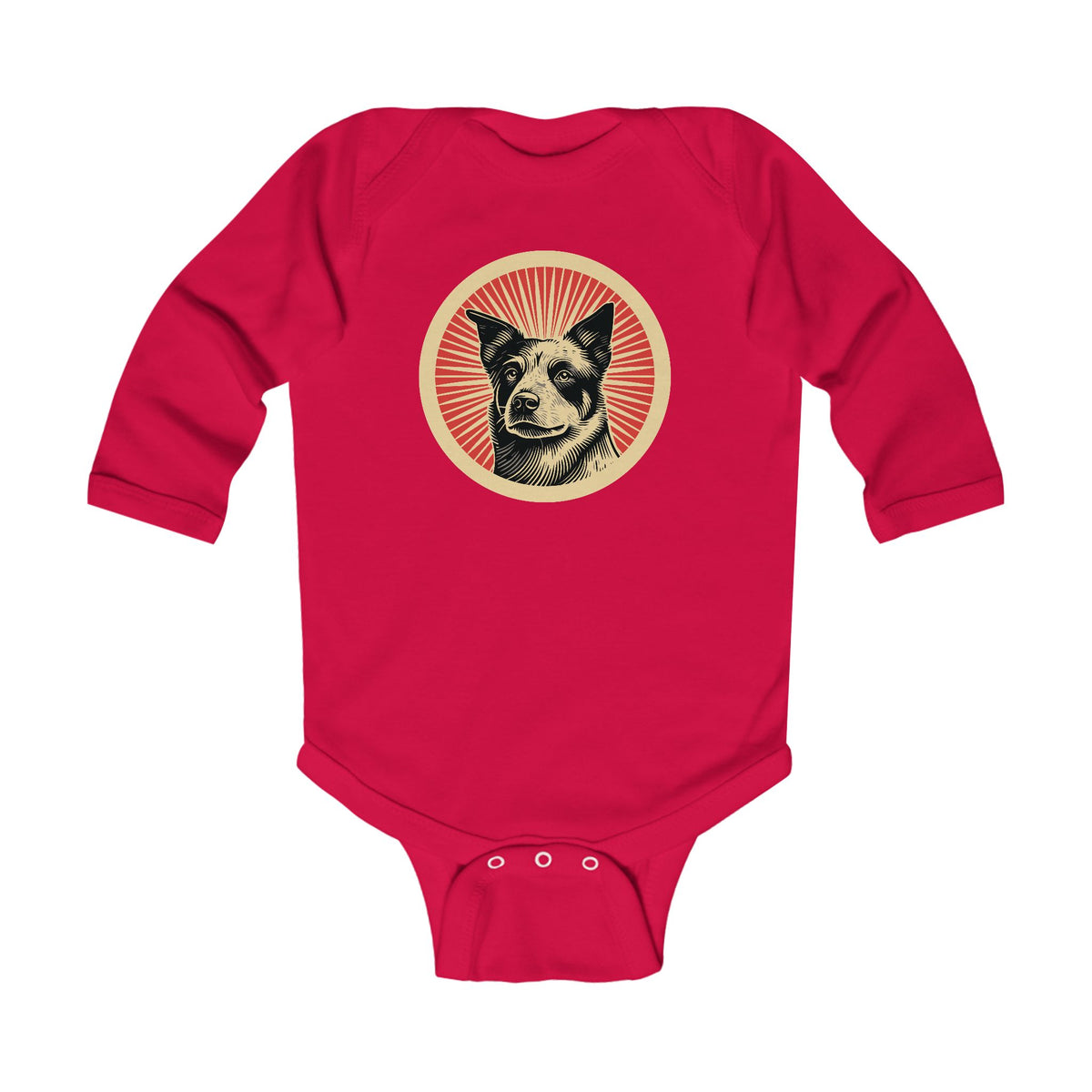 Australian Cattle Dog Sleeved Bodysuit — Red