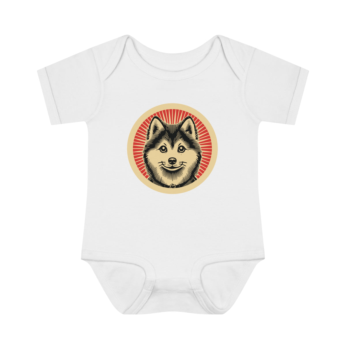Pomsky Baby Bodysuit — White