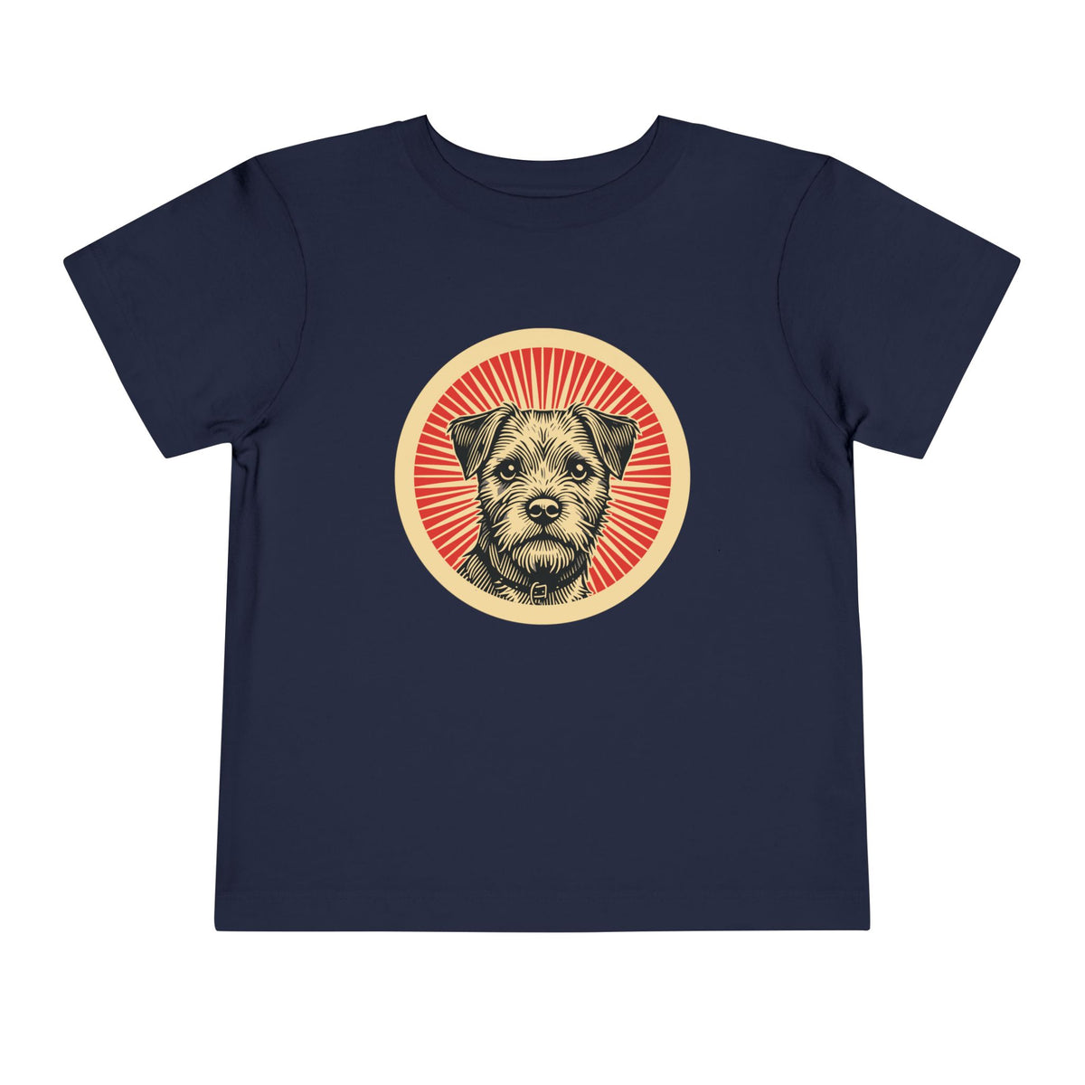 Border Terrier Toddler Tee — Navy