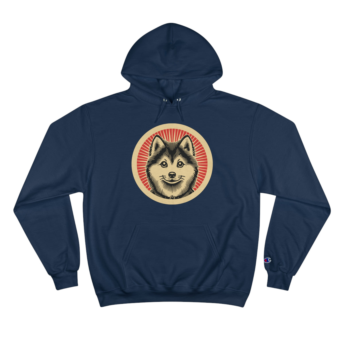 Pomsky Champion Hoodie — Navy