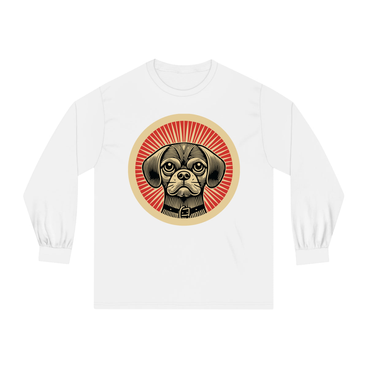 Puggle Long Sleeve Tee — White