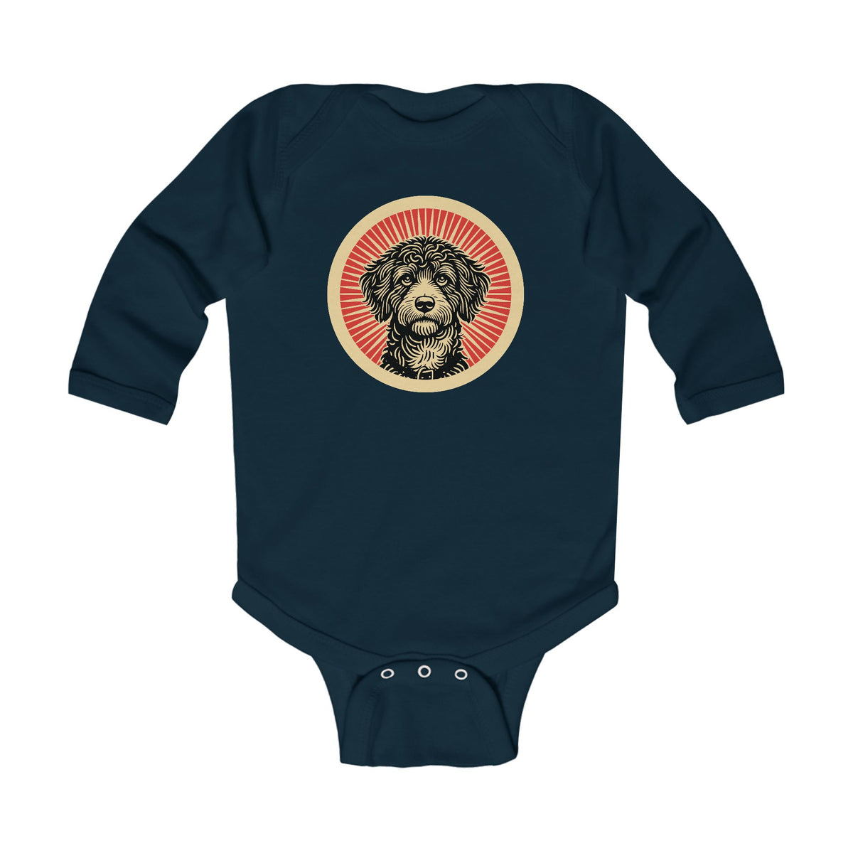Bordoodle Sleeved Bodysuit — Navy